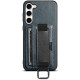 Кожаный чехол Wallet case and straps для Samsung Galaxy S24+ Синий / Blue - фото