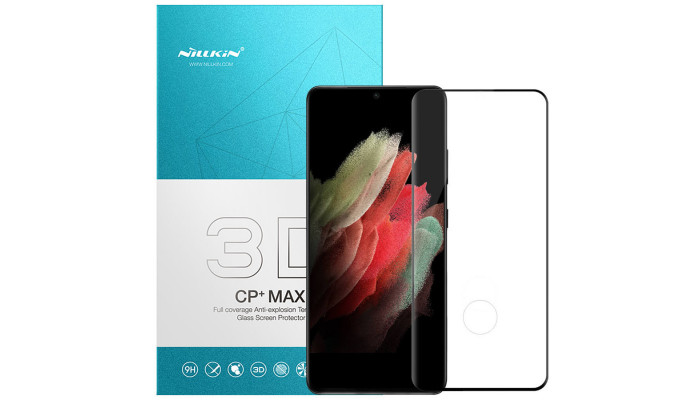 Защитное стекло Nillkin (CP+ max 3D) для Samsung Galaxy S21 Ultra Черный - фото
