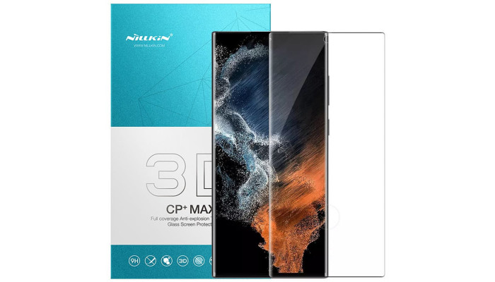 Захисне скло Nillkin (CP+ max 3D) для Samsung Galaxy S22 Ultra Чорний - фото