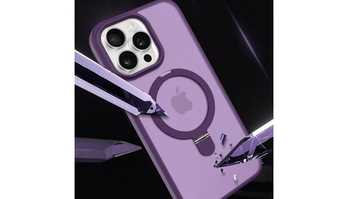 TPU+PC чохол Metal Buttons with MagSafe Colorful HQ Ring для Apple iPhone 14 Pro (6.1