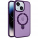 TPU+PC чохол Metal Buttons with MagSafe Colorful HQ Ring для Apple iPhone 14 / 13 (6.1") Purple