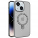 TPU+PC чохол Metal Buttons with MagSafe Colorful HQ Ring для Apple iPhone 15 (6.1") Grey