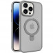 TPU+PC чохол Metal Buttons with MagSafe Colorful HQ Ring для Apple iPhone 15 Pro (6.1") Grey