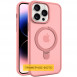 TPU+PC чехол Metal Buttons with MagSafe Colorful HQ Ring для Apple iPhone 16 (6.1") Pink