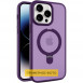 TPU+PC чохол Metal Buttons with MagSafe Colorful HQ Ring для Apple iPhone 16 (6.1") Purple