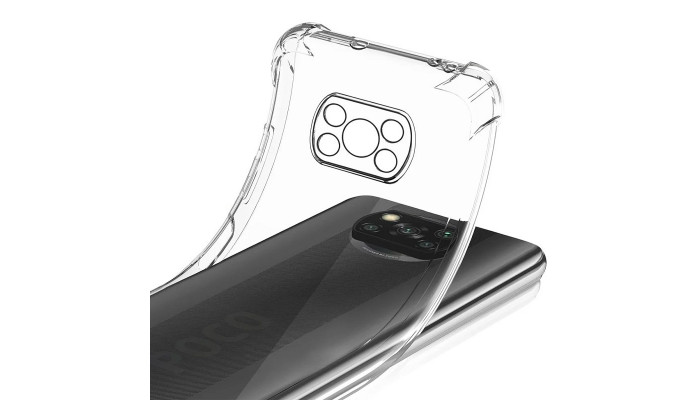 TPU чохол GETMAN Ease logo посилені кути Full Camera для Xiaomi Poco X3 NFC / Poco X3 Pro Безбарвний (прозорий) - фото