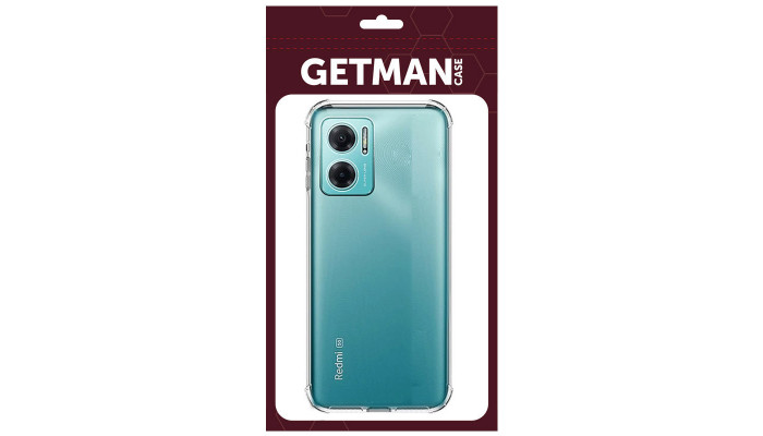 TPU чехол GETMAN Ease logo усиленные углы Full Camera для Xiaomi Redmi Note 11E Бесцветный (прозрачный) - фото