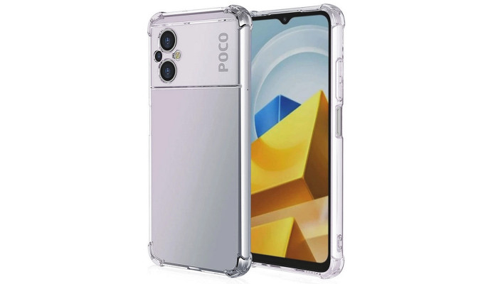 TPU чехол GETMAN Ease logo усиленные углы Full Camera для Xiaomi Poco M5 Бесцветный (прозрачный) - фото