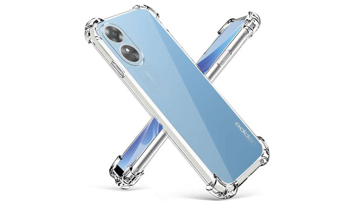 TPU чохол GETMAN Ease logo посилені кути Full Camera для Oppo A17 Безбарвний (прозорий) - фото