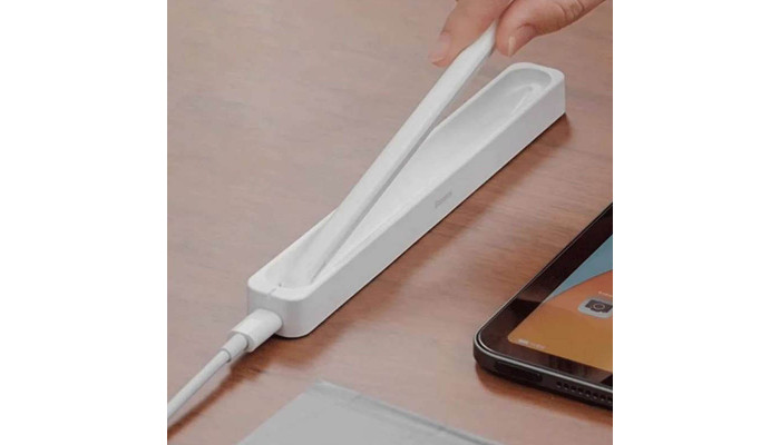 Кейс для зарядки стилуса Baseus Smooth Writing Wireless Stylus Charging Case (SXBC030002) White - фото