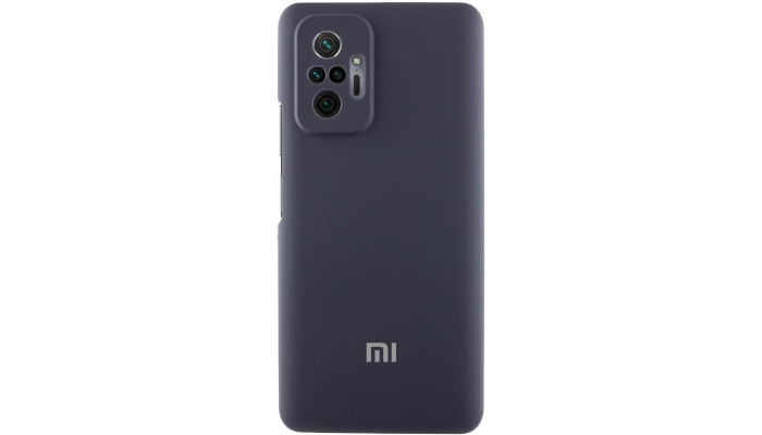 Чехол Silicone Cover Lakshmi Full Camera (AAA) with Logo для Xiaomi Redmi Note 10 Pro / 10 Pro Max Серый / Dark Gray - фото