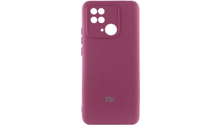 Чохол Silicone Cover Lakshmi Full Camera (AAA) with Logo для Xiaomi Redmi 10C Бордовий / Plum - фото