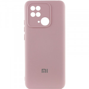 Чехол Silicone Cover Lakshmi Full Camera (AAA) with Logo для Xiaomi Redmi 10C Розовый / Pink Sand