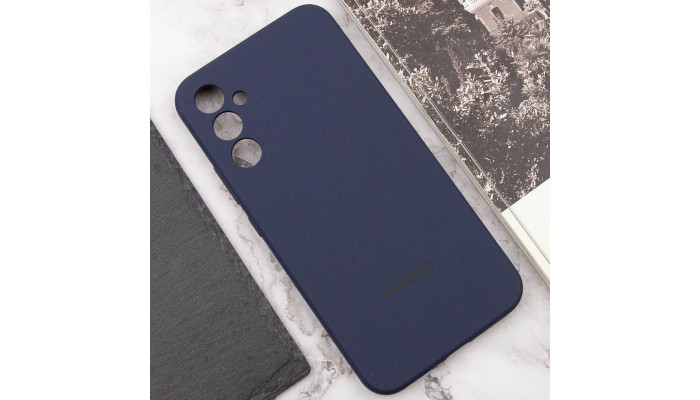 Чехол Silicone Cover Lakshmi Full Camera (AAA) with Logo для Samsung Galaxy A34 5G Темно-синий / Midnight blue - фото