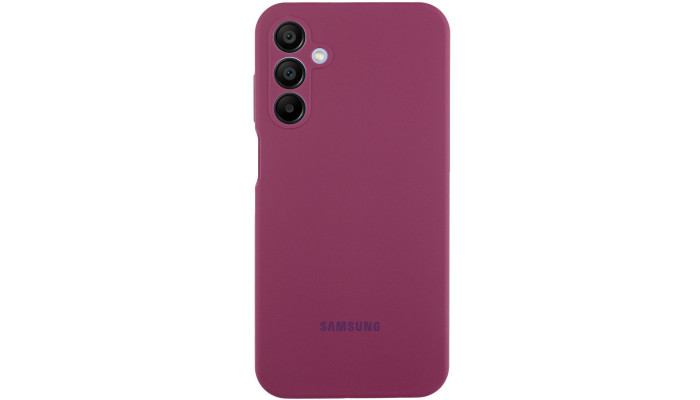 Чохол Silicone Cover Lakshmi Full Camera (AAA) with Logo для Samsung Galaxy A24 4G Бордовий / Plum - фото