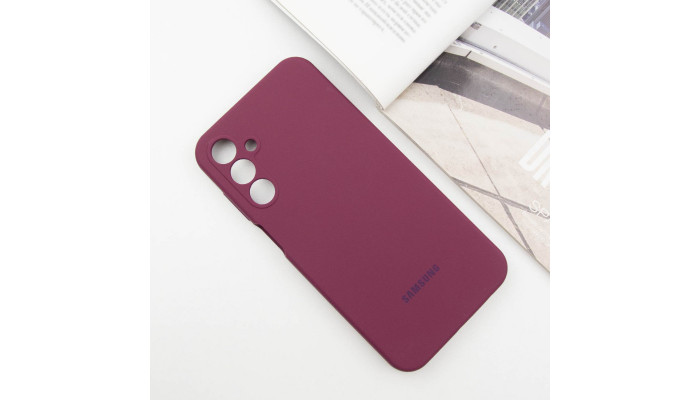 Чохол Silicone Cover Lakshmi Full Camera (AAA) with Logo для Samsung Galaxy A24 4G Бордовий / Plum - фото