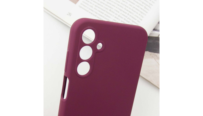 Чехол Silicone Cover Lakshmi Full Camera (AAA) with Logo для Samsung Galaxy A24 4G Бордовый / Plum - фото