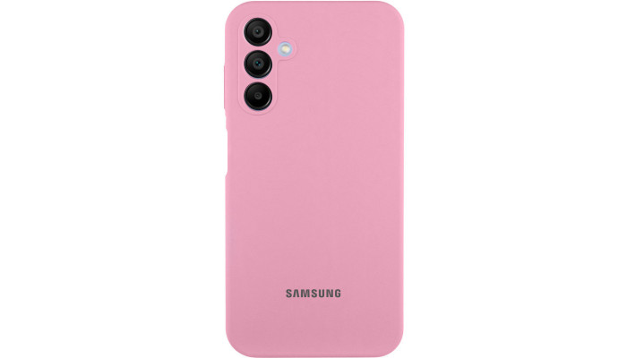 Чехол Silicone Cover Lakshmi Full Camera (AAA) with Logo для Samsung Galaxy A24 4G Розовый / Light pink - фото