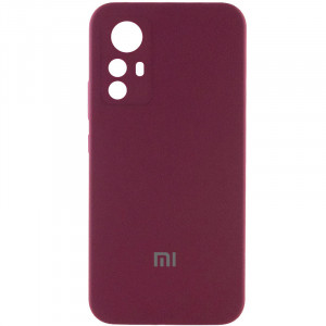 Чохол Silicone Cover Lakshmi Full Camera (AAA) with Logo для Xiaomi Redmi Note 12S Бордовий / Plum