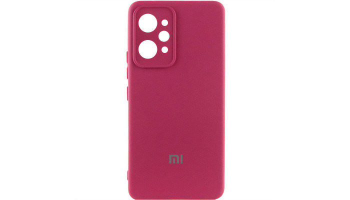 Чохол Silicone Cover Lakshmi Full Camera (AAA) with Logo для Xiaomi Redmi 12 Бордовий / Plum - фото