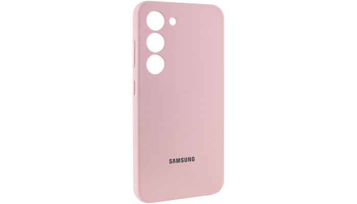 Чехол Silicone Cover Lakshmi Full Camera (AAA) with Logo для Samsung Galaxy S24 Розовый / Pink Sand - фото