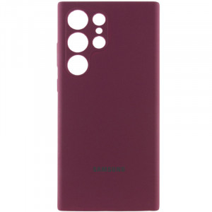 Чохол Silicone Cover Lakshmi Full Camera (AAA) with Logo для Samsung Galaxy S24 Ultra Бордовий / Plum