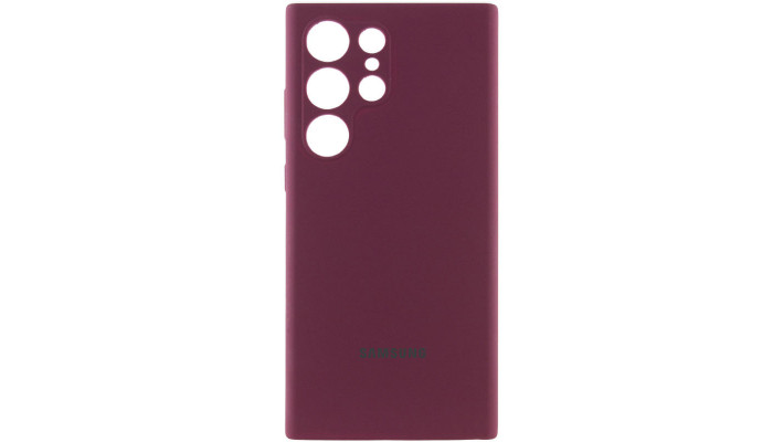 Чехол Silicone Cover Lakshmi Full Camera (AAA) with Logo для Samsung Galaxy S24 Ultra Бордовый / Plum - фото