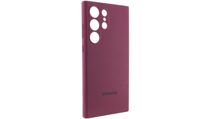 Чохол Silicone Cover Lakshmi Full Camera (AAA) with Logo для Samsung Galaxy S24 Ultra Бордовий / Plum - фото