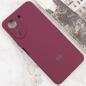 Чехол Silicone Cover Lakshmi Full Camera (AAA) with Logo для Xiaomi Redmi 13C / Poco C65 Бордовый / Plum