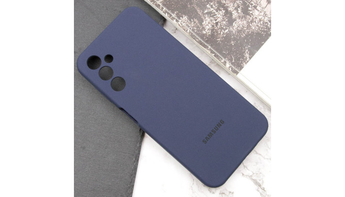 Чехол Silicone Cover Lakshmi Full Camera (AAA) with Logo для Samsung Galaxy A15 4G/5G / M15 5G Темно-синий / Midnight blue - фото