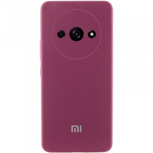 Чехол Silicone Cover Lakshmi Full Camera (AAA) with Logo для Xiaomi Redmi A3 Бордовый / Plum