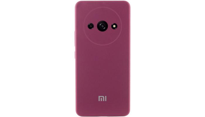 Чохол Silicone Cover Lakshmi Full Camera (AAA) with Logo для Xiaomi Redmi A3 Бордовий / Plum - фото