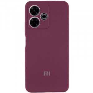 Чохол Silicone Cover Lakshmi Full Camera (AAA) with Logo для Xiaomi Redmi 13 4G / Poco M6 4G Бордовий / Plum