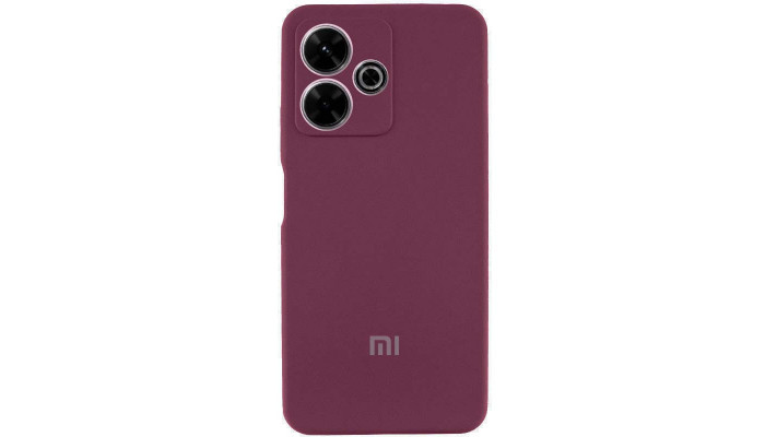 Чохол Silicone Cover Lakshmi Full Camera (AAA) with Logo для Xiaomi Redmi 13 4G / Poco M6 4G Бордовий / Plum - фото