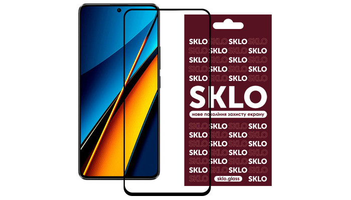 Защитное стекло SKLO 3D для Xiaomi Poco X6 Pro / F6 Черный - фото