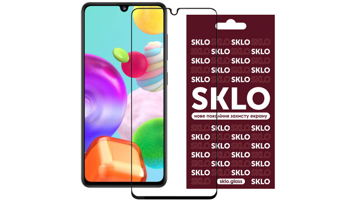 Защитное стекло SKLO 3D для Samsung Galaxy A55 Черный - фото
