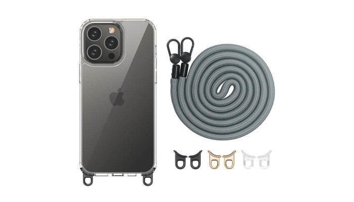 Чехол TPU Transparent with Straps для Apple iPhone 12 Pro / 12 (6.1