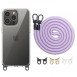 Чехол TPU Transparent with Straps для Apple iPhone 12 Pro / 12 (6.1") Light Purple