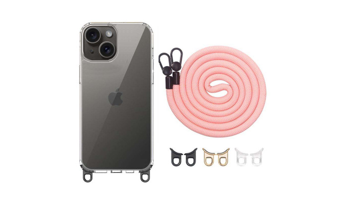 Чехол TPU Transparent with Straps для Apple iPhone 13 / 14 (6.1