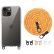 Чехол TPU Transparent with Straps для Apple iPhone 13 / 14 (6.1") Orange / White