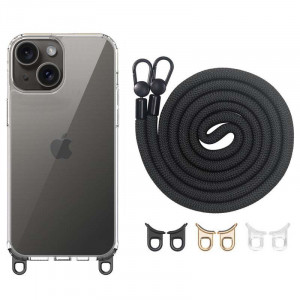 Чехол TPU Transparent with Straps для Apple iPhone 15 (6.1