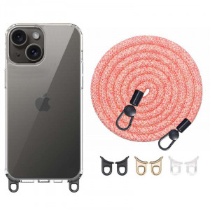 Чехол TPU Transparent with Straps для Apple iPhone 15 (6.1