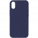 Чехол Silicone Case Full Protective (AA) NO LOGO для Apple iPhone X / XS (5.8") Темно-синий / Midnight blue