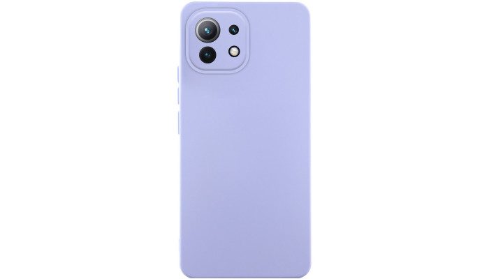 Чохол Silicone Cover Lakshmi Full Camera (AA) для Xiaomi Mi 11 Lite Бузковий / Dasheen - фото