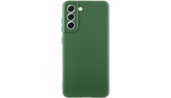 Чехол Silicone Cover Lakshmi Full Camera (AA) для Samsung Galaxy S21 FE Зеленый / Dark green - фото