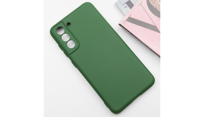 Чехол Silicone Cover Lakshmi Full Camera (AA) для Samsung Galaxy S21 FE Зеленый / Dark green - фото