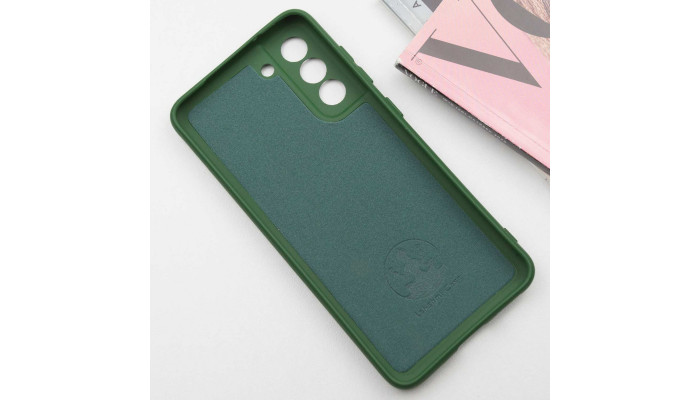 Чехол Silicone Cover Lakshmi Full Camera (AA) для Samsung Galaxy S21 FE Зеленый / Dark green - фото