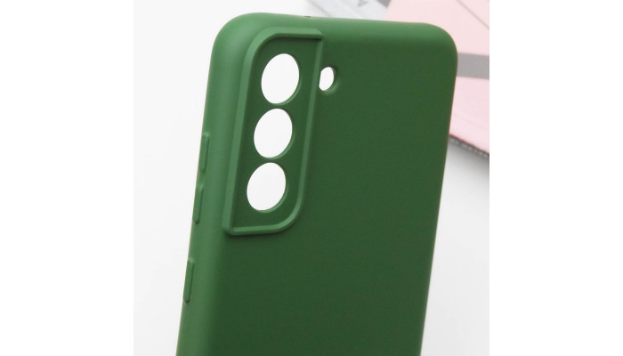 Чехол Silicone Cover Lakshmi Full Camera (AA) для Samsung Galaxy S21 FE Зеленый / Dark green - фото