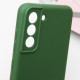 Чехол Silicone Cover Lakshmi Full Camera (AA) для Samsung Galaxy S21 FE Зеленый / Dark green - фото