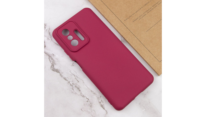 Чохол Silicone Cover Lakshmi Full Camera (AA) для Xiaomi 11T / 11T Pro Бордовий / Marsala - фото